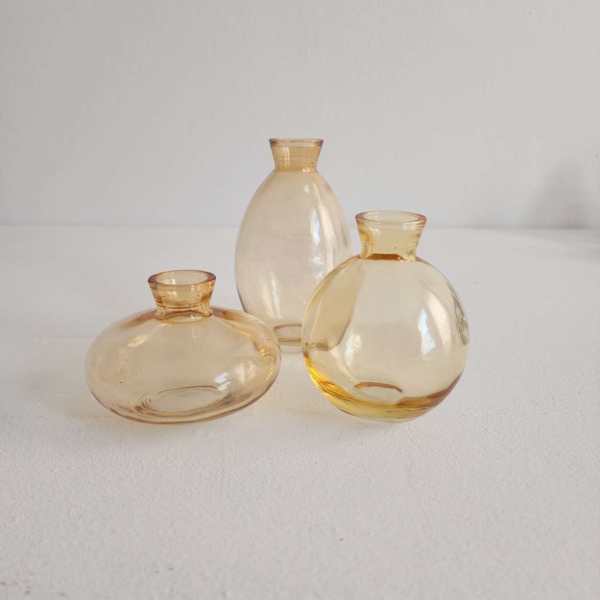 Recycled Bottle Budvase - Amber - 6cm 
